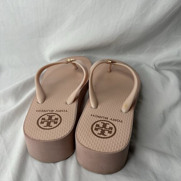 Tory Burch Sea Shell Pink Platform Flip Flop Womens Size 9 - Picture 3 of 7